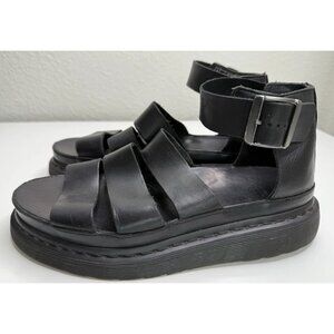Dr Martens Clarissa Black Leather Sandals Size 8 US 6 UK 39 EU